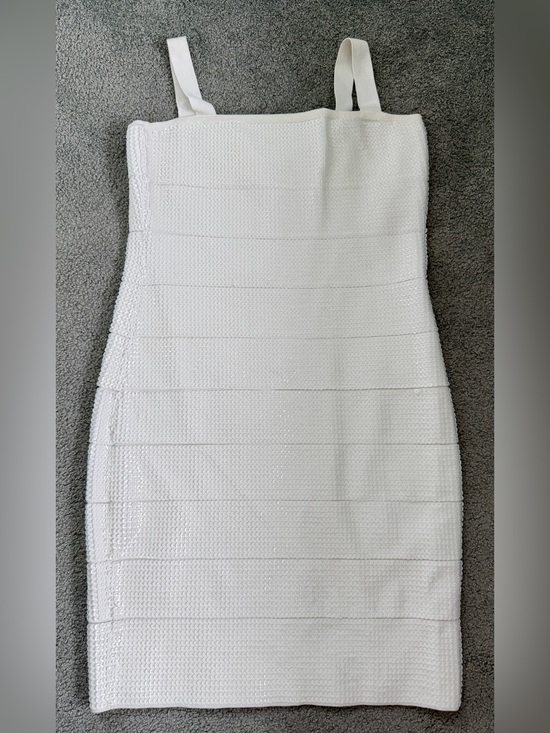 BCBGMaxAzria Dresses & Skirts - New NWT BCBGMaxAzria White Sequins Bandage Midi stretch bodycon Y2K Dress L M